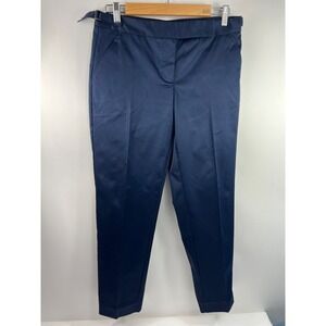 Max Studio Pants Womens Sz 4‎ Navy Blue Tapered Leg Stretch Adjustable